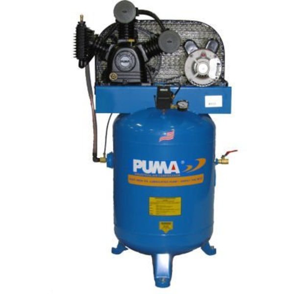 Puma Puma TE-5040V, 5 HP, Two-Stage Compressor, 40 Gallon, Vertical, 175 PSI, 14 CFM, 1-Phase 208-230V TE-5040V